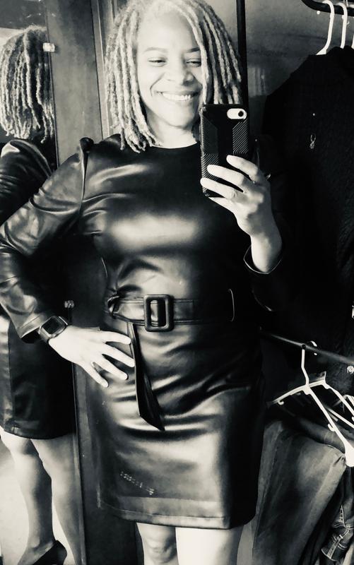 Lucy Paris Belted Faux Leather Dress - 100% Exclusive | Bloomingdale's