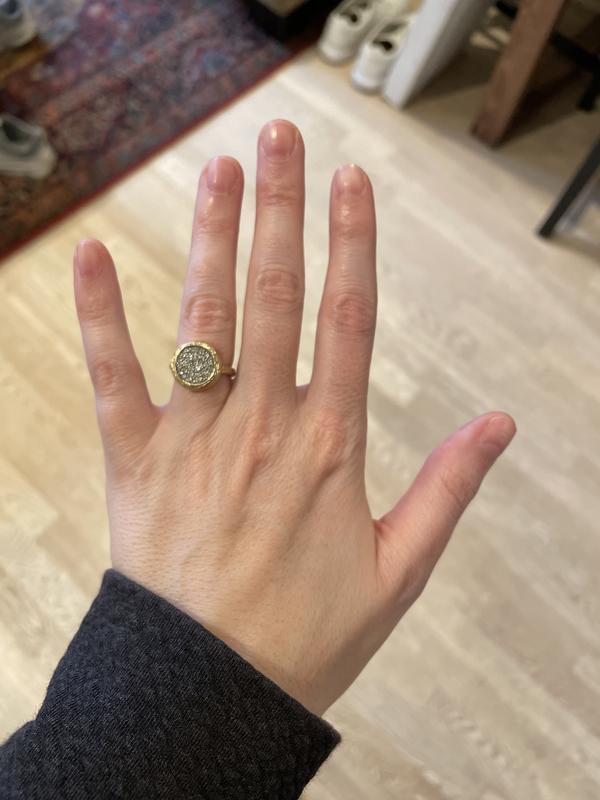 Diamond Circle Statement Ring in 14K Yellow Gold, .40 tcw 