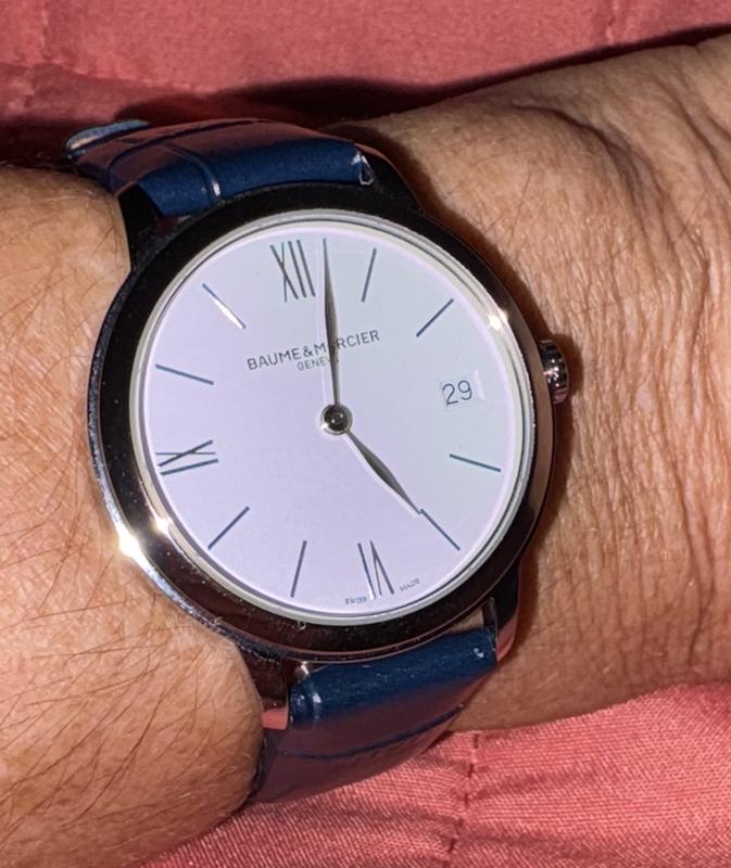 Women's Swiss Classima Blue Leather Strap Watch 31mm M0A10353