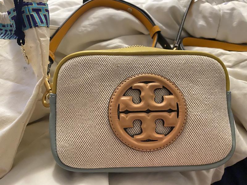 Tory Burch Perry Bombe Canvas Mini Bag in Blue