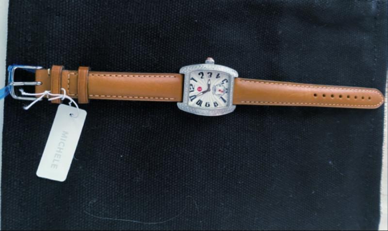 MICHELE Saddle Leather Watch Strap, 16-18mm | Bloomingdale display picture 1