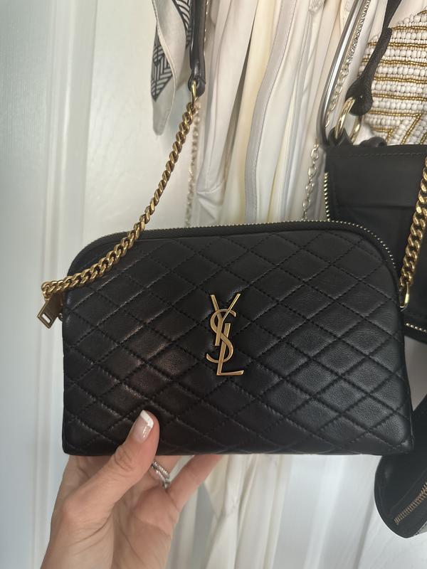 SAINT LAURENT Gaby quilted suede shoulder bag