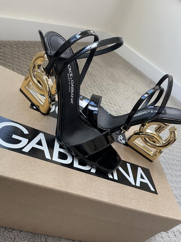 Dolce & Gabbana Dolce and Gabbana Women's Keira D&G Pop Logo High Heel  Sandals