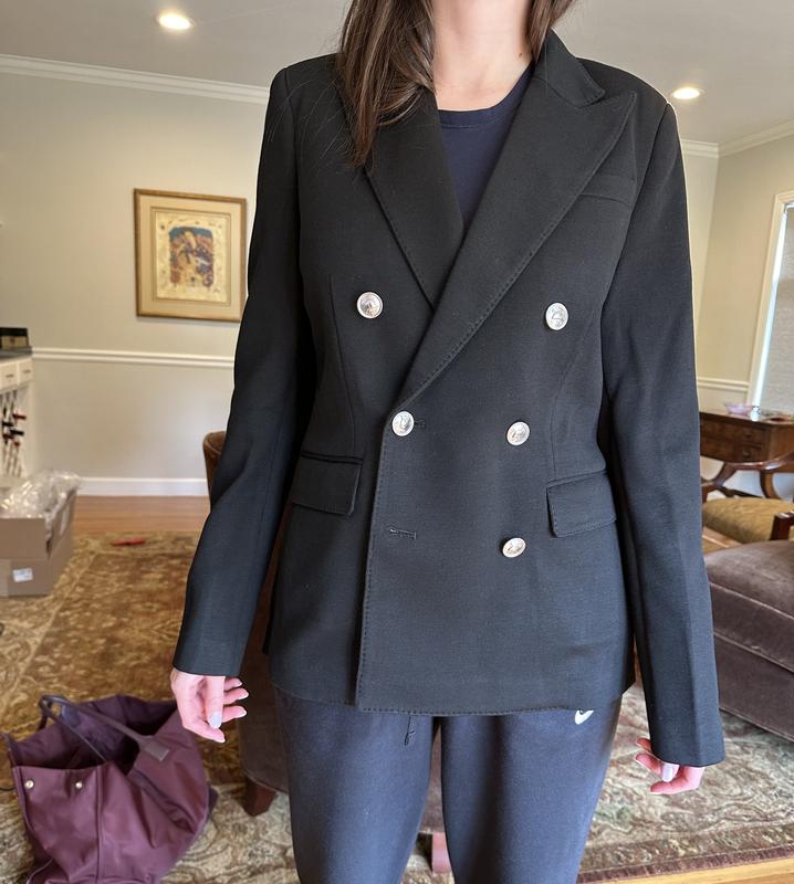 Ralph lauren knit double breasted blazer sale