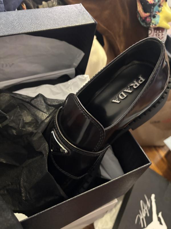 Prada Men's Chocolate Brushed Leather Loafers | Bloomingdale's Men