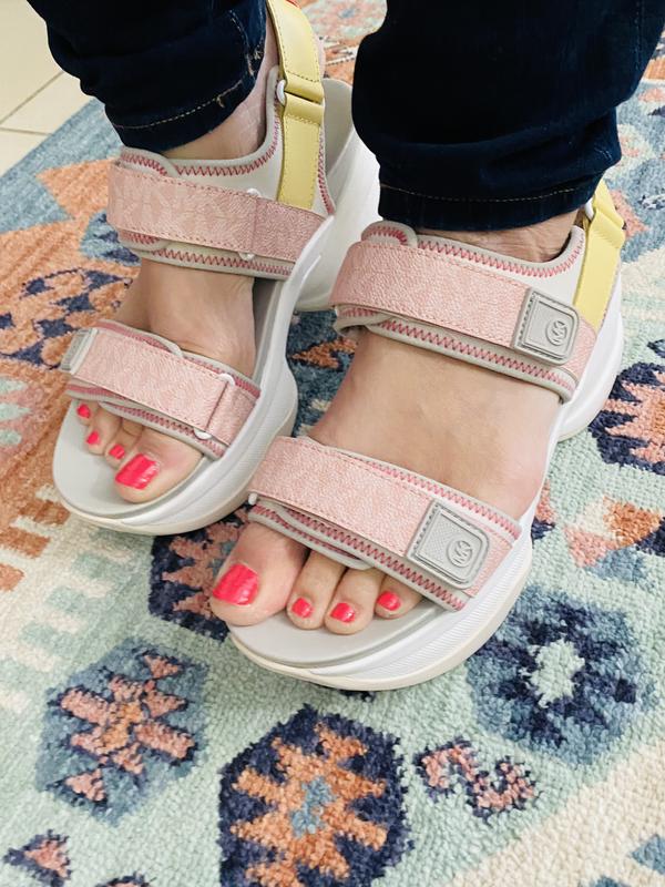 【MICHAEL KORS】OLYMPIA SANDAL 6M/23cm Michael Kors Women's Olympia Logo Sporty Sandals - Macy's
