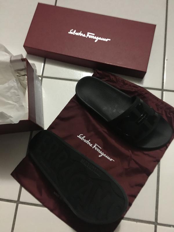 Men\'s Salvatore Ferragamo Slides w/ Box & Pouch NIB Salvatore Ferragamo Groove Men main image 4