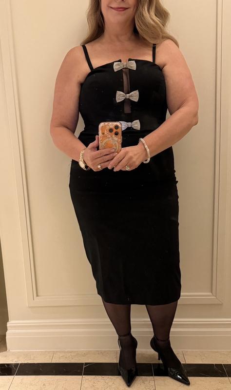 dress the population erica dress DRESS the POPULATION Erica Black Silver Metallic Lace V-Neck Cocktail Mini  S 4/6