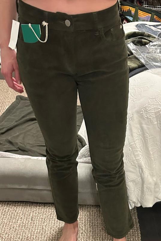 DL1961 Mara Mid Rise Corduroy Ankle Straight Leg Jeans in Pine Green ...