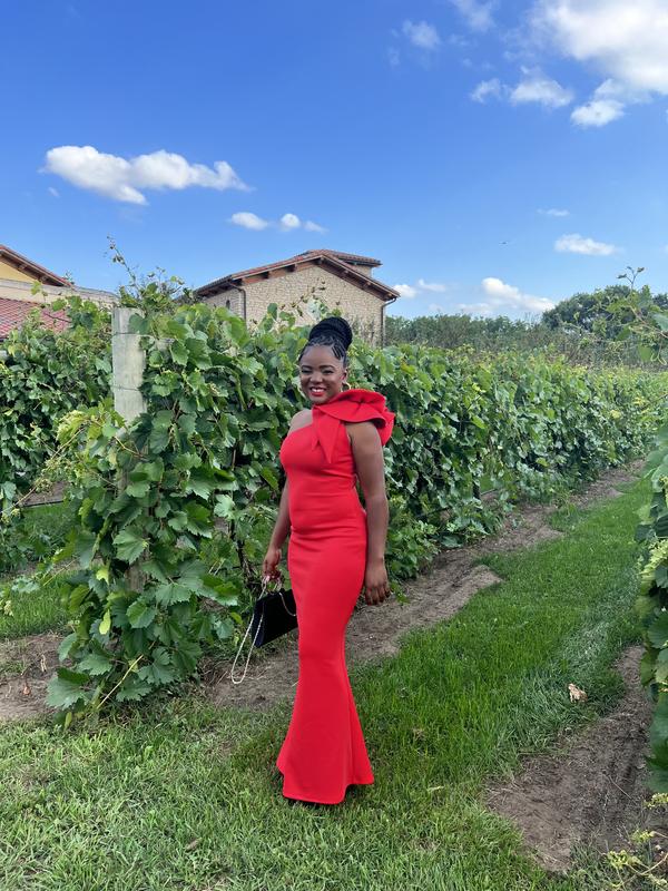Aqua one shoulder scuba gown sale