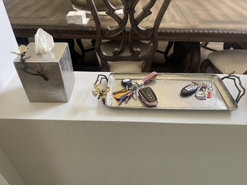 Tissue box with large tray