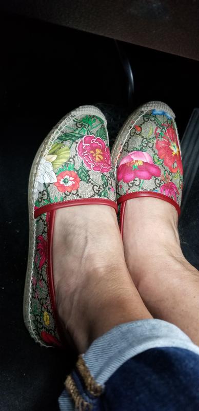 Gucci Women s GG Supreme Floral Pilar Espadrille Flats Bloomingdale s