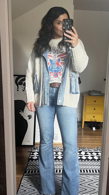 Blank NYC  デニム and ニット Cardigan in Last Call レディース Sweaters Last Call BLANKNYC Last Call Mixed Media Cardigan | Bloomingdale's