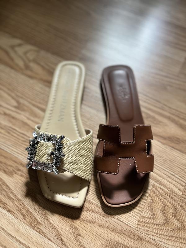 Stuart Weitzman Women's Shine Embellished Buckle Slide