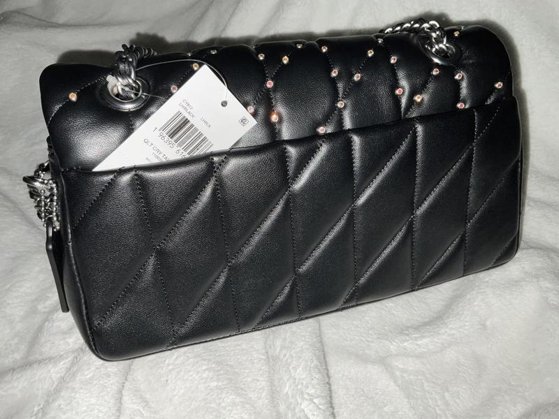 COACH Tabby Small Crystal Rivet Quilted Leather Shoulder Bag ...