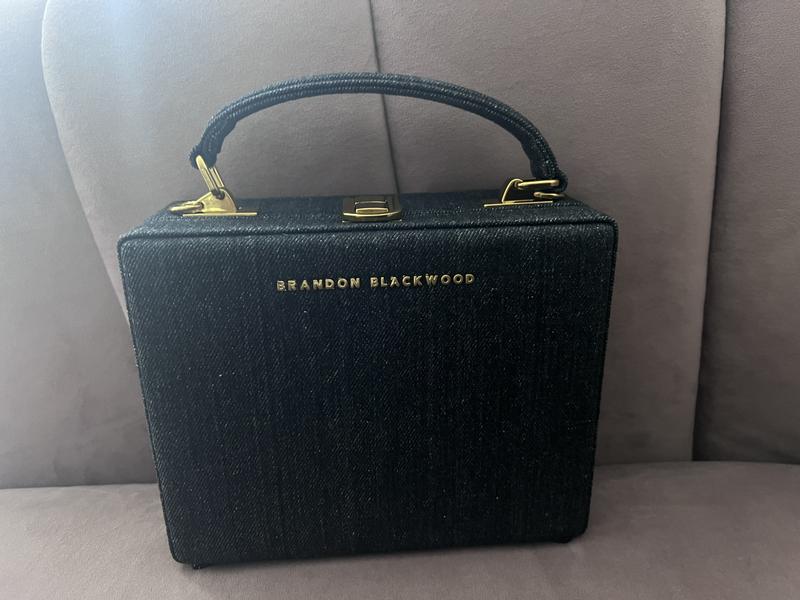 ? BRANDON BLACKWELL Black Clutch New BRANDON BLACKWOOD Kendrick Trunk Denim Shoulder Bag  main image 2