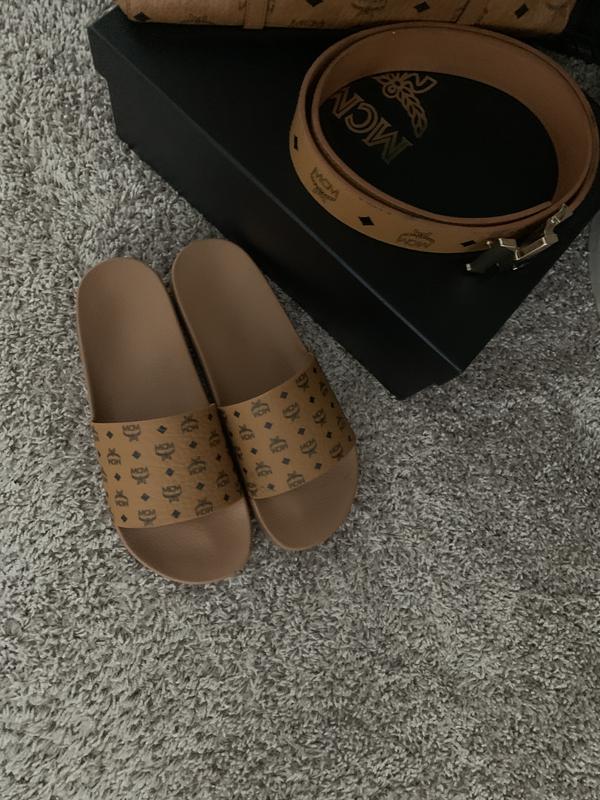 MCM Monogram Logo Print Slide Sandals | Bloomingdale display picture 1