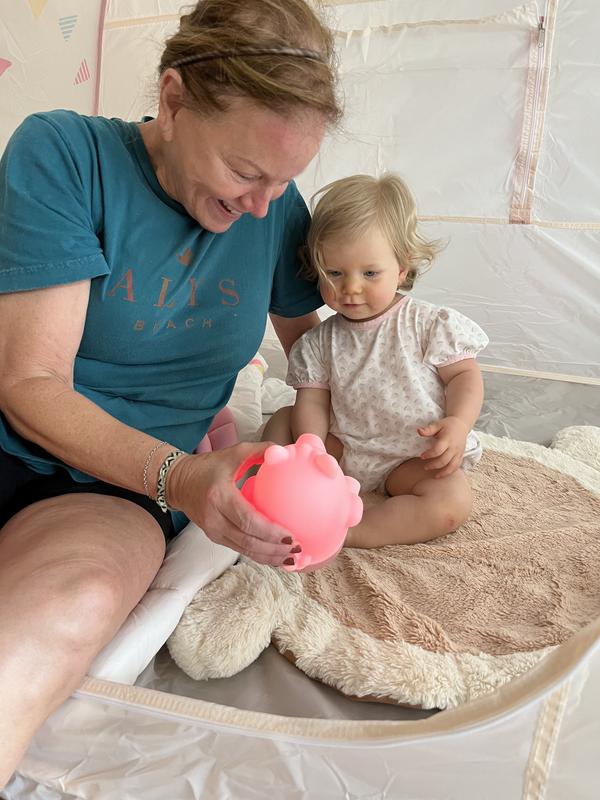 Millie playing on “Ms. Bunny”