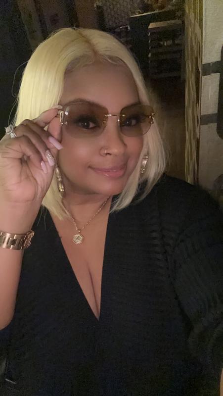 Signature C 24K Gold Plated Rimless Sunglasses