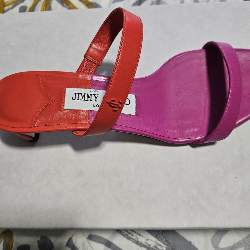 Jimmy Choo Women's Kyda 35 Color Block Slide Sandals