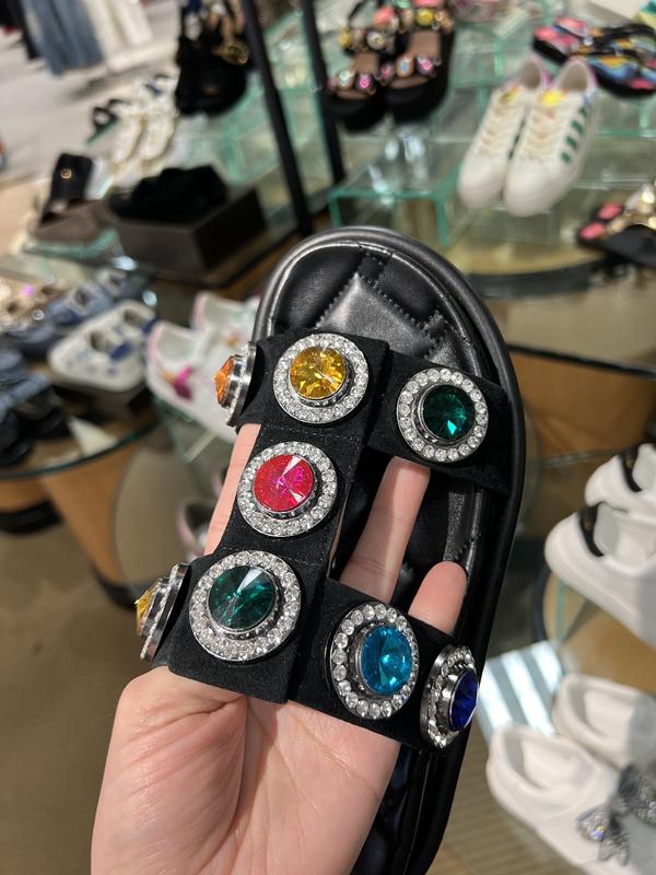 KURT GEIGER LONDON Women's Orson Embellished Platform Slide