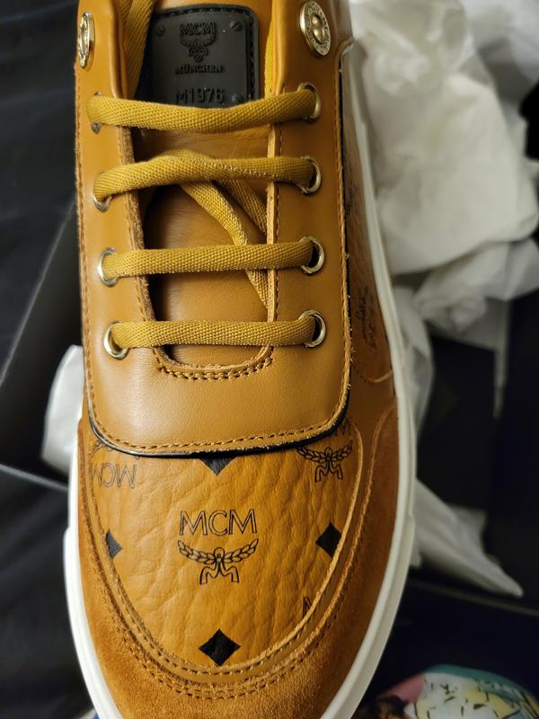 スニーカー Mcm 'Skyward' Sneakers MCM Womens Monogram Skyward Leather Low Sneaker Designer