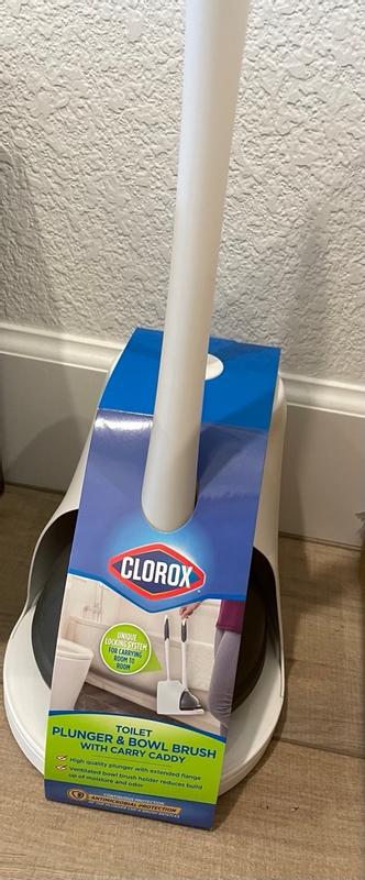 Clorox Toilet Plunger & Brush, with Carry Caddy