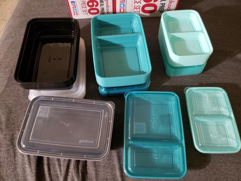 Goodcook 2 Large Compartment Meal Prep Container, Rectangle