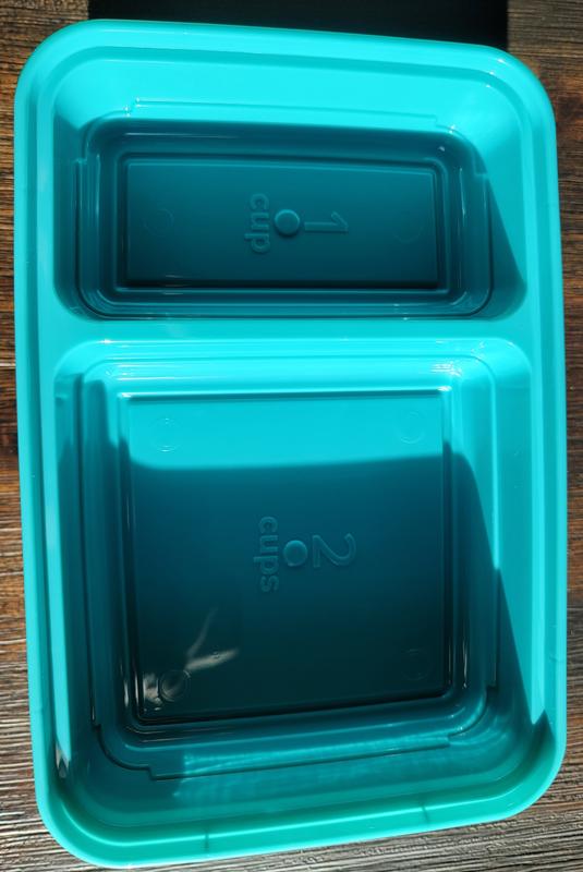 Goodcook Meal Prep 2 Compartment Large Rectangle Dark Teal