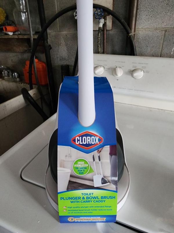 Clorox Toilet Plunger & Brush, with Carry Caddy