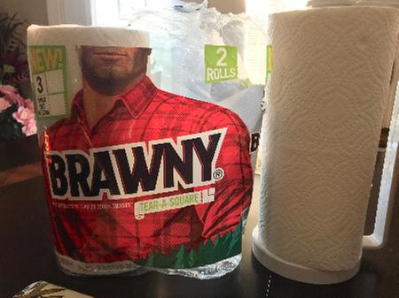 Brawny Tear-A-Square Paper Towels, 2 Double Rolls