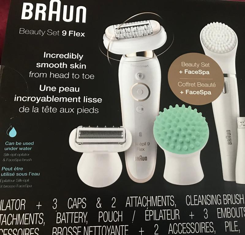 Braun Silk SE9-961 Wet and Dry Epilator Cordless Hair Removal 4-in-1  Epilator/Epilation Exfoliation and Skin Care System + 12 Extras, 2 Pin Plug