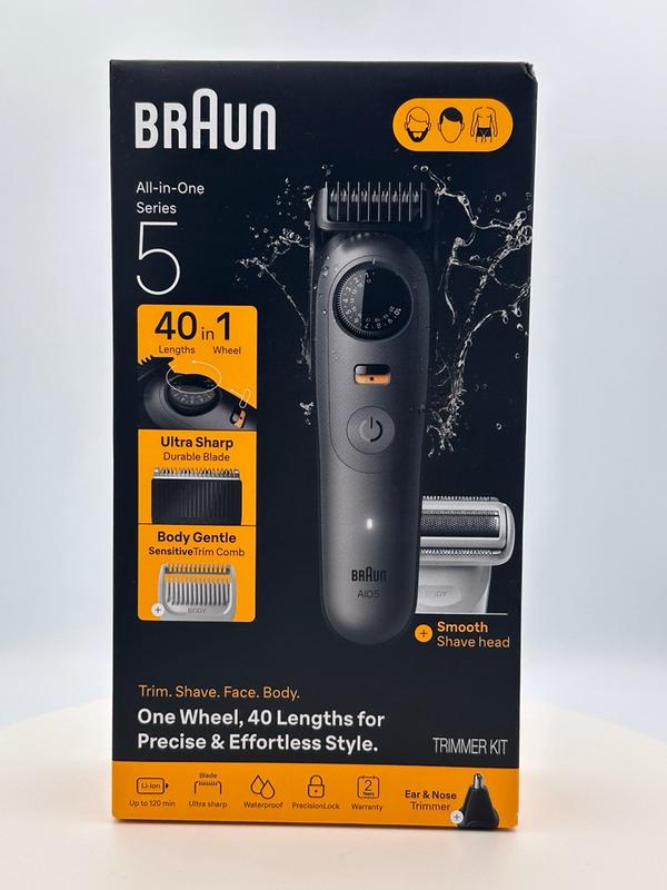 Braun All-in-One Series 5 Trimmer Kit, 40 Lengths, Ultra Sharp