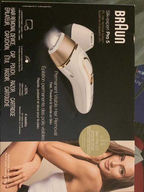 Braun Silk·expert Pro 5 IPL: Alternative to Laser Hair Removal with 4 Caps  and Vanity Case, PL5347