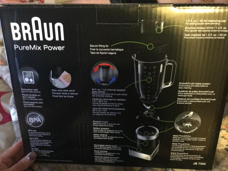 Braun PureMix Power Blender with 56-oz Glass Pitcher 