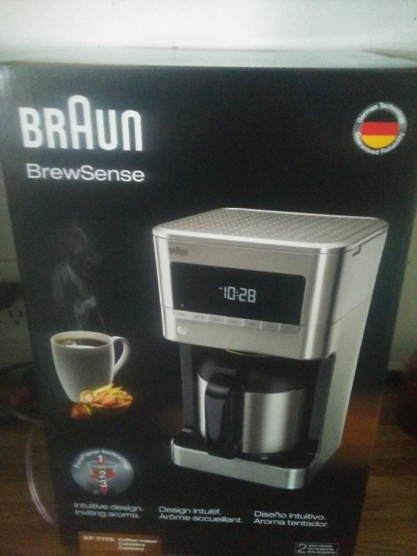 Braun KF7070 BrewSense Drip Glass Coffeemaker, 12 Cup, Stainless Steel