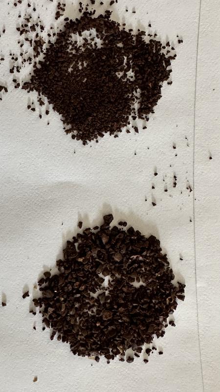 Ground coffee top, Braun grind bottom.