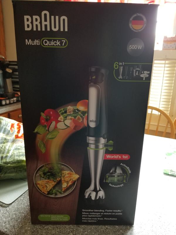 Braun MultiQuick MQ7077X SmartSpeed SS Immersion Hand Blender w/ 1.5 C Food  Processor, Whisk, Masher and Beaker MQ7077X - The Home Depot