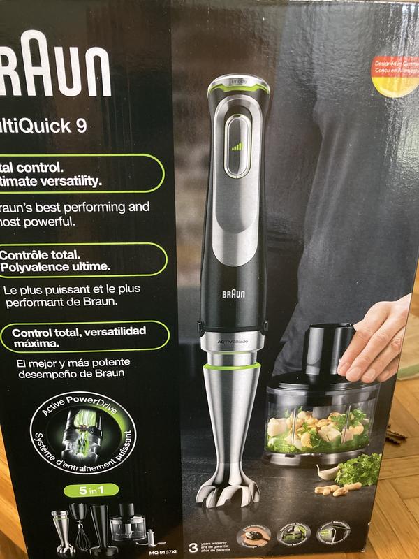  Braun MultiQuick 9 Hand Blender - High Performance Cutting &  Blending with Less Effort - Compatible with Braun Straight-Cut Attachments  - Includes 6 Total Pieces: Home & Kitchen