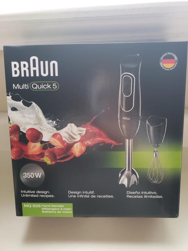 Braun MultiQuick 5 Immersion Hand Blender Patented Technology - Powerful  350 Watt - Dual Speed - Includes Beaker, Whisk, 505, Black – Afghan Cooks