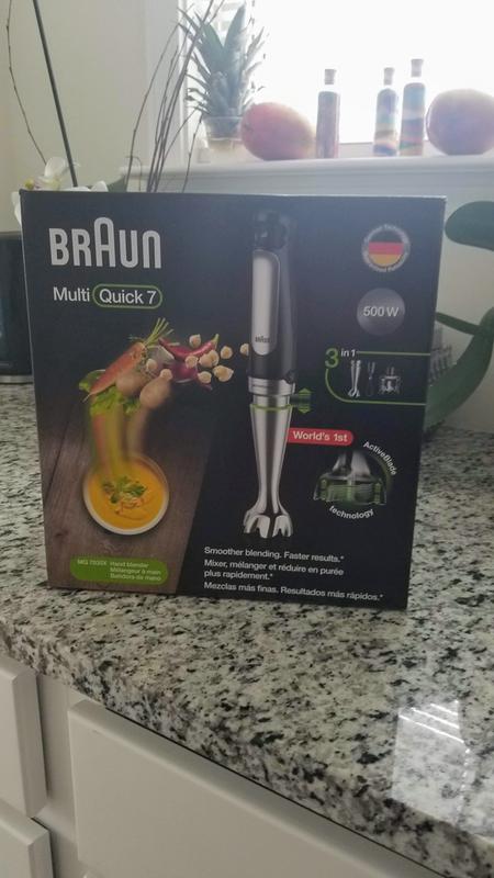 Braun Minipimer 7 MQ7035X – Hand Blender 1000 W, Active Blade Technology,  Powerbell Plus and SplashControl, 3 Accessories (500 ml Chopper, Sticks,  600 ml Measuring Cup), Grey price in Egypt,  Egypt