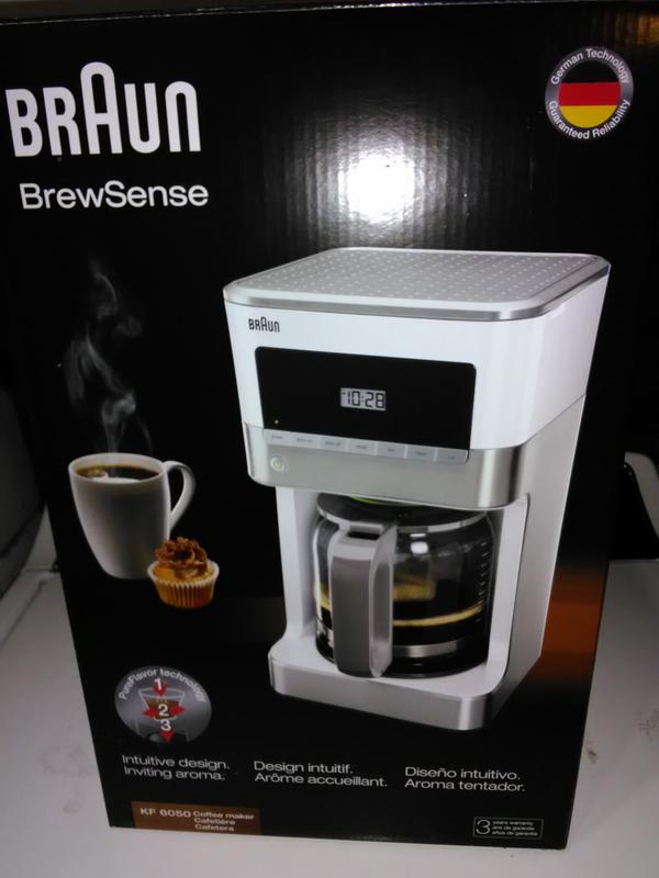 Braun KF7070 BrewSense Drip Glass Coffeemaker, 12 Cup, Stainless Steel