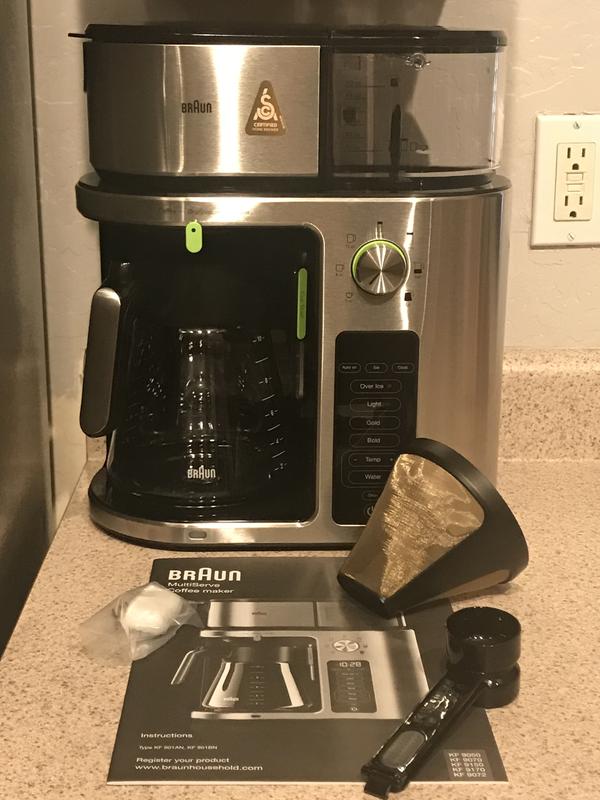 Braun KF 9170 10-Cup MultiServe Coffee Maker In Stainless Steel / Black  Tested