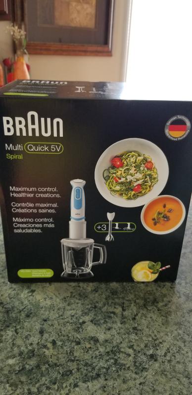  Braun MQ5064 Spiralizer Multiquick, White, 35% Faster