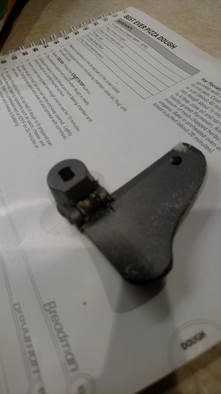 Greasy dough on paddle