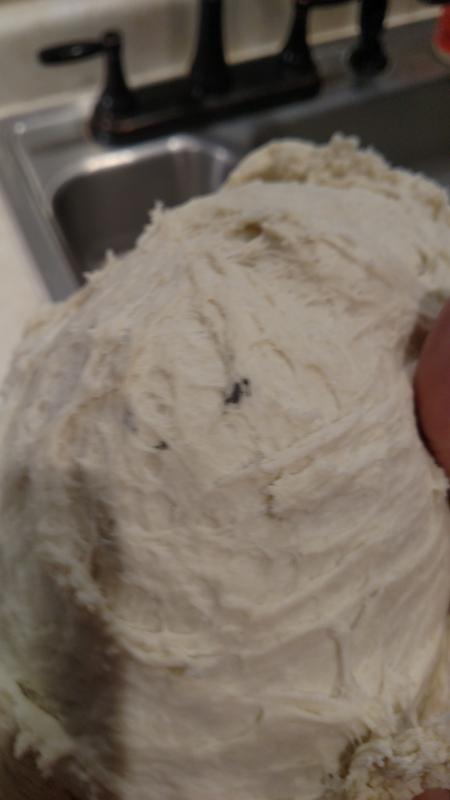More grease in dough, I also threw away about 1/2 lb of dough already with grease in it