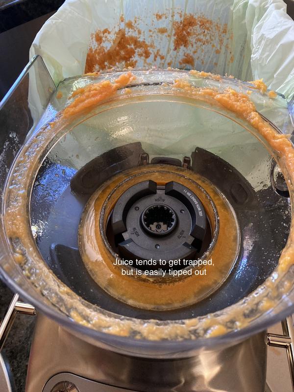 Juice trapped under juicing cup.