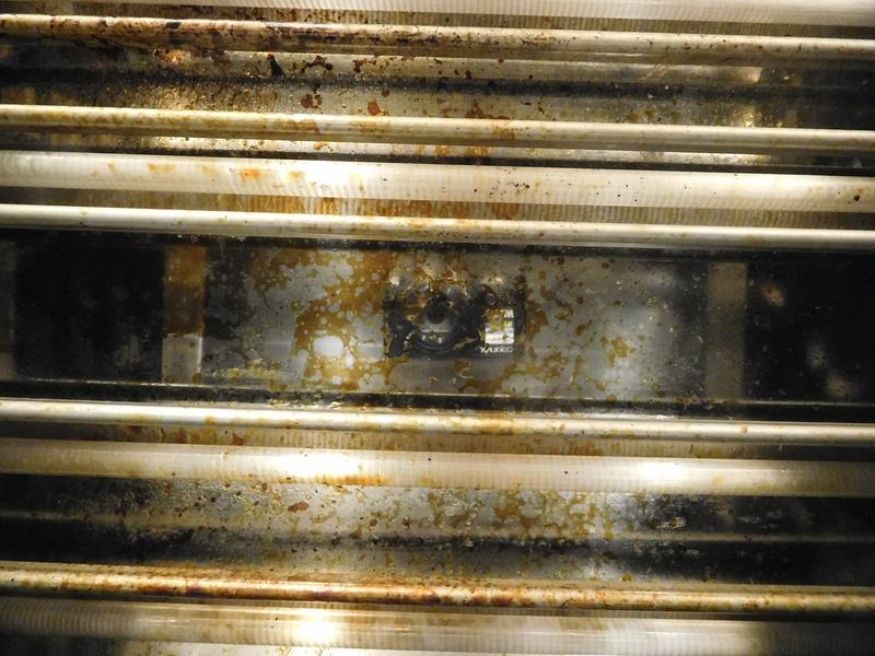 Inside top of oven.