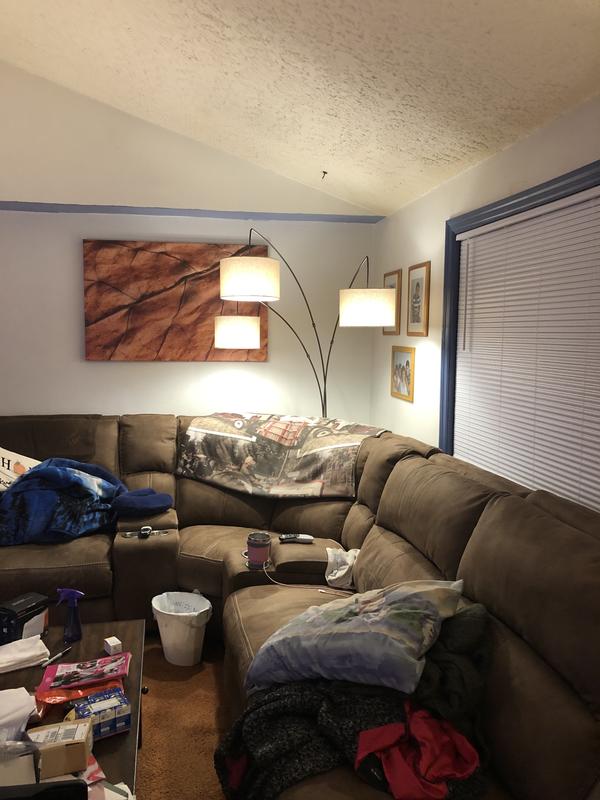 Corner lamp deals behind sectional