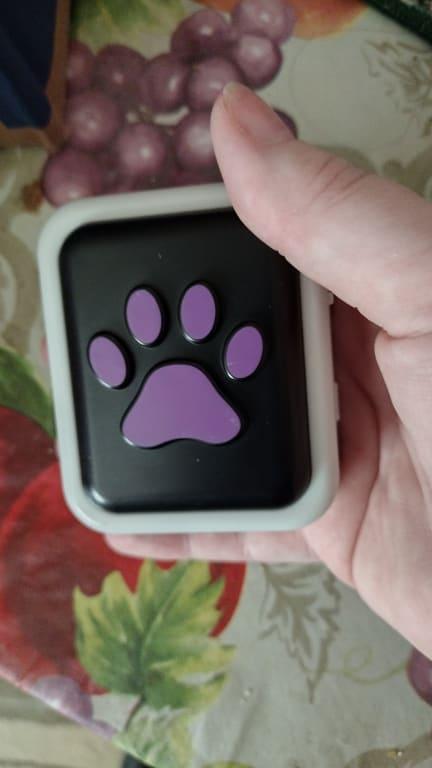 Top of button is easy to push, may be harder if pup weighs under so many pounds.